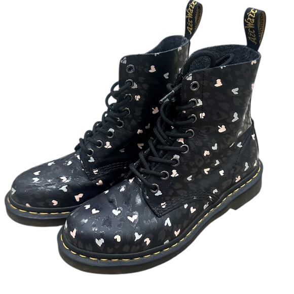 Dr. Martens1460 Pascal Leather Wild Heart Printed Lace Up Boots - Picture 10 of 11